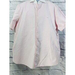 Proper Cloth Shirt Mens 19 Pink White Oxford Cloth Button Down Striped